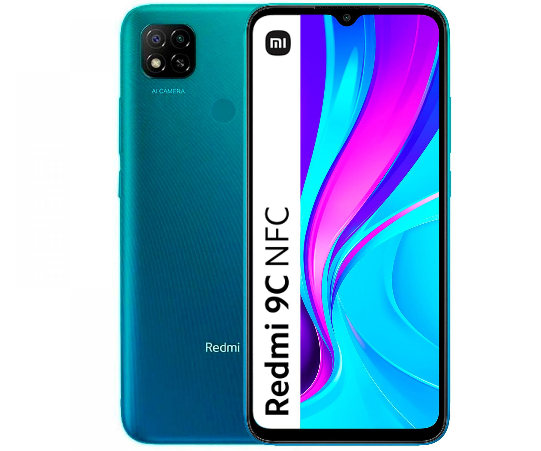 Móvil - REDMI 9C 3+64GB NFC Aurora Green XIAOMI, Verde, 64 GB, 3 GB, 6,53 ", HD+, CPU Quad-core hasta 2.3 GHz