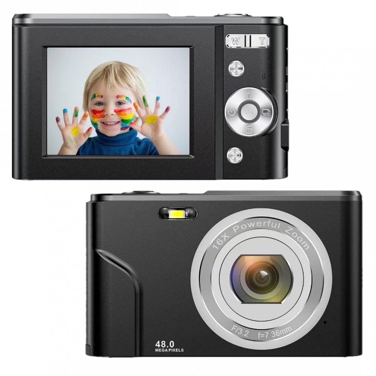 INF Digitalkamera 1080P / 48 / 16-facher Megapixel Zoom schwarz- Digitalkamera