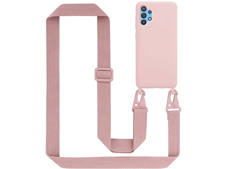 CADORABO Handy verstellbaren / Band, Silikon Kordel LIQUID A52s, Galaxy längen Samsung, 5G) Kette (4G A52 / PINK Schutzhülle mit Backcover