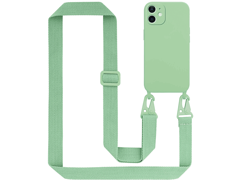 12 verstellbaren Silikon Backcover, HELL Handy CADORABO LIQUID GRÜN Kordel Band, mit Kette Apple, längen Schutzhülle MINI, iPhone