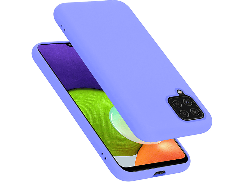 CADORABO Hülle im Liquid Silicone Case Style, Backcover, Samsung, Galaxy A22 4G / M22 / M32 4G, LIQUID HELL LILA