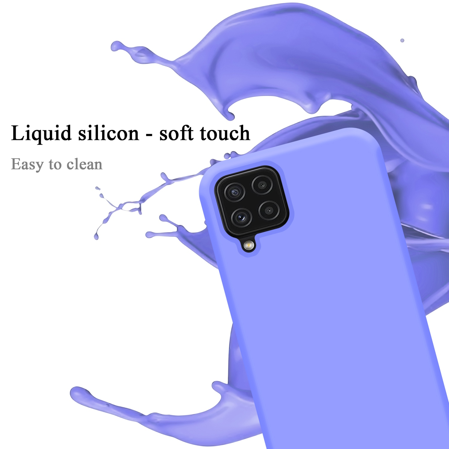 CADORABO Hülle im Liquid Silicone LIQUID 4G, 4G Case M22 / A22 Backcover, HELL M32 Samsung, Style, Galaxy / LILA
