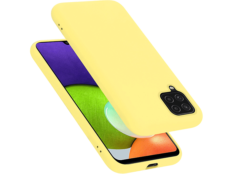 CADORABO Hülle im Liquid Silicone Case Style, Backcover, Samsung, Galaxy A22 4G / M22 / M32 4G, LIQUID GELB