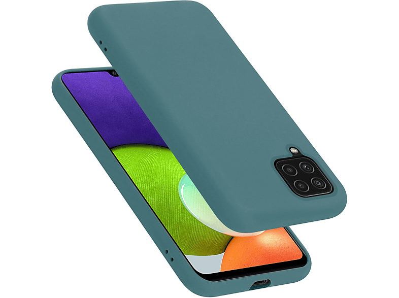 CADORABO Hülle im Liquid Silicone Case Style, Backcover, Samsung, Galaxy A12 / M12, LIQUID GRÜN