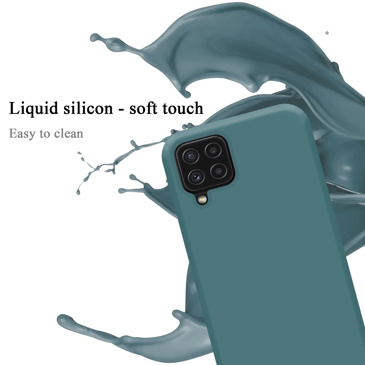im LIQUID Backcover, Liquid Hülle Style, A12 Samsung, Case M12, Galaxy Silicone CADORABO GRÜN /
