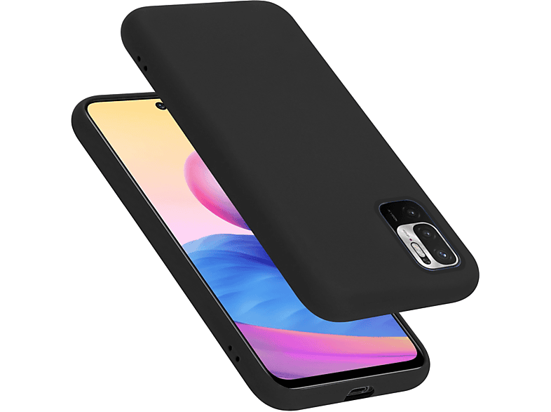 CADORABO Hülle im Liquid Silicone Case Style, Backcover, Xiaomi, RedMi NOTE 10 5G / POCO M3 PRO 5G, LIQUID SCHWARZ