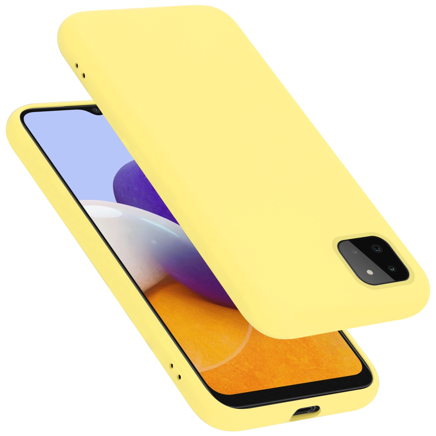 LIQUID Style, Liquid Backcover, Samsung, GELB Silicone Case Galaxy 5G, Hülle A22 CADORABO im