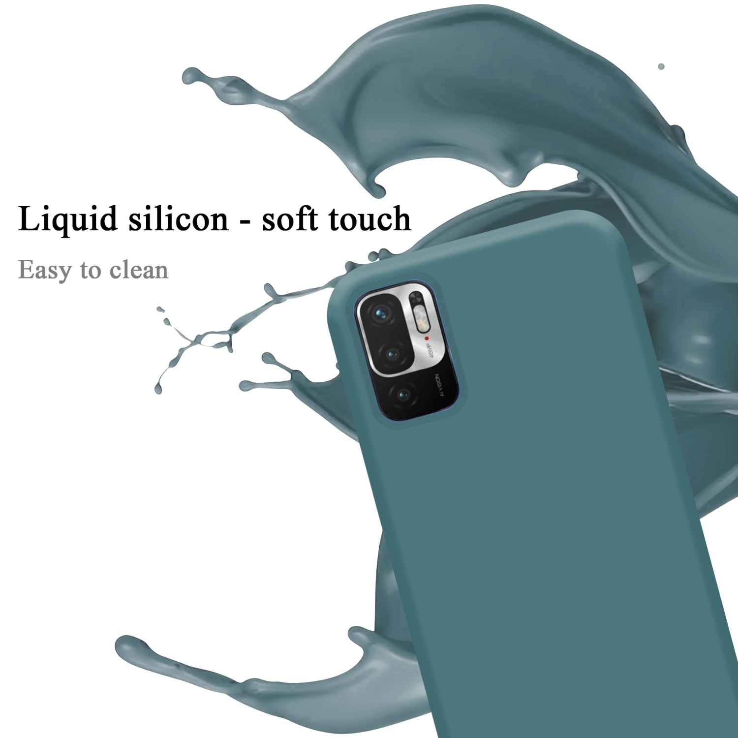 CADORABO Hülle im Liquid RedMi NOTE 5G GRÜN Backcover, LIQUID Silicone Case 10 Xiaomi, M3 / POCO PRO 5G, Style