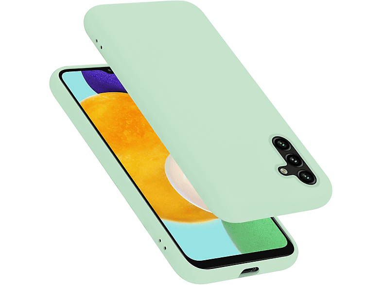 CADORABO Hülle im Liquid Silicone LIQUID Style, GRÜN Samsung, HELL Case Backcover, A13 5G, Galaxy
