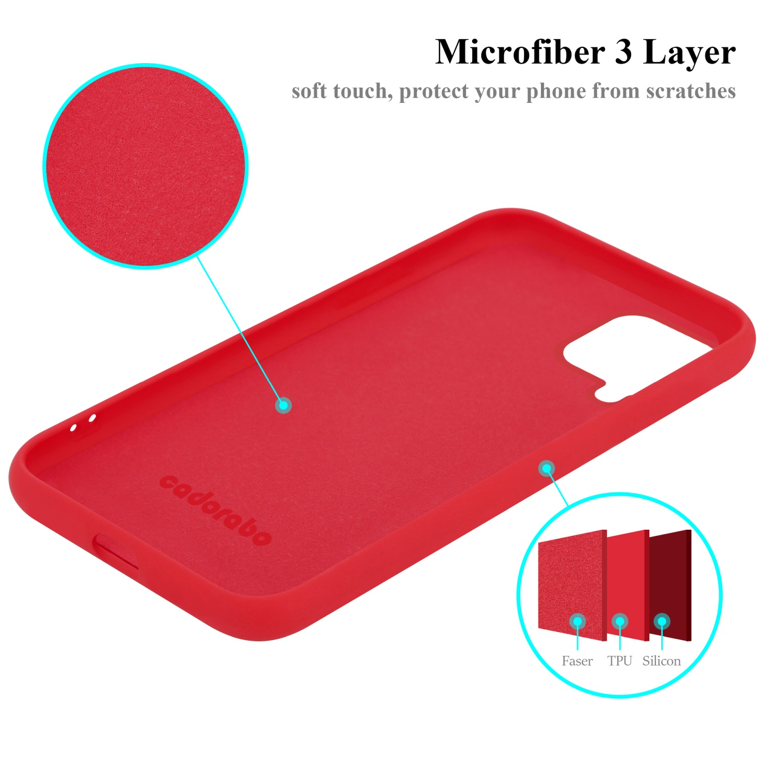 CADORABO Hülle im Liquid Silicone Samsung, A22 Case / M22 4G, Galaxy M32 Style, LIQUID 4G / ROT Backcover