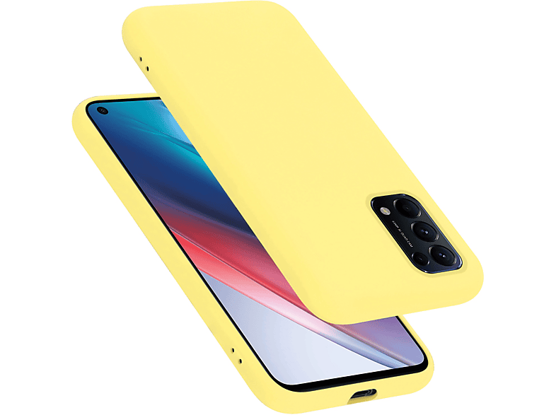 CADORABO Hülle im Liquid Silicone Case Style, Backcover, Oppo, FIND X3 LITE, LIQUID GELB | Backcover