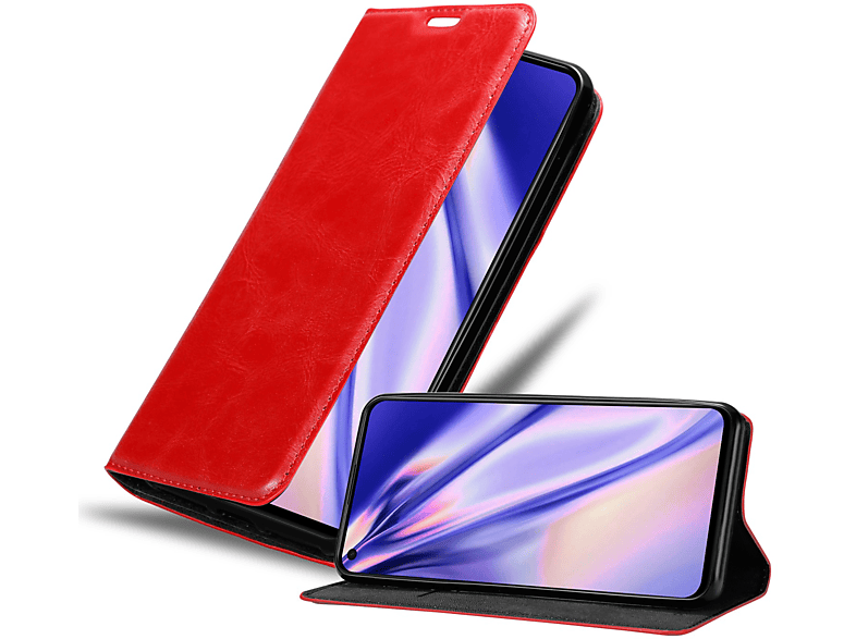 CADORABO Book Hülle Invisible Magnet, Bookcover, Oppo, FIND X3 LITE, APFEL ROT