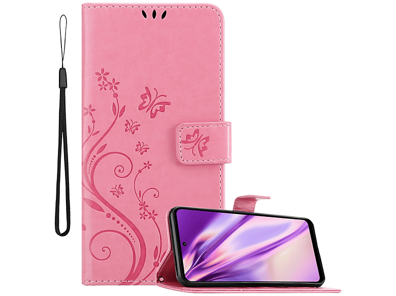 CADORABO Hülle Blumen Muster Flower G41, FLORAL / MOTO Bookcover, Motorola, Case, G31 ROSA