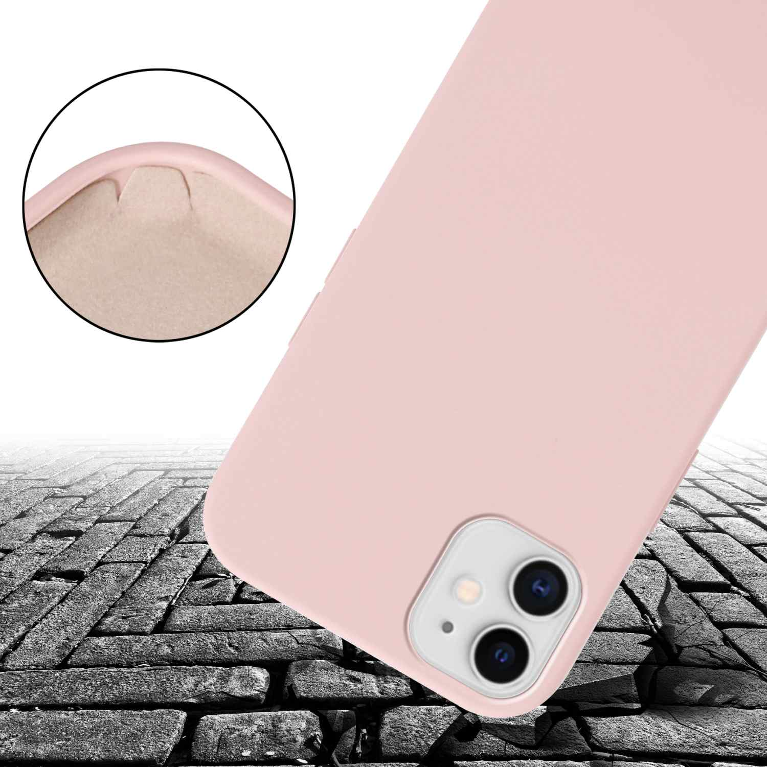 Una custodia per telefono blu con schizzi d'acqua, con le parole 'Easy to clean'.
