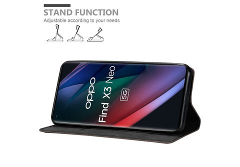 Funda Libro [OPPO Find X3 Pro] Negro con Silicona TPU Resistente para  Smartphone
