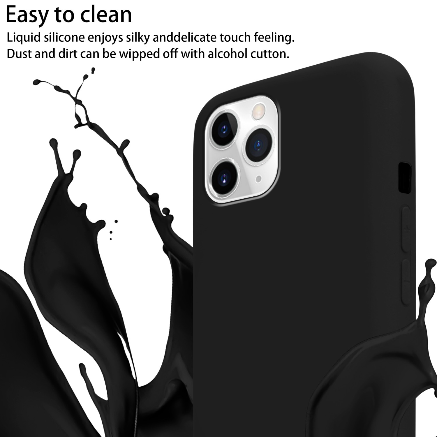 MyGadget Custodia con Cordino per iPhone 11 Pro Max - Custodia Antiurto in Silicone Morbido - Case 3 Strati in TPU Resistente - Protezione Antigraffio - Nero