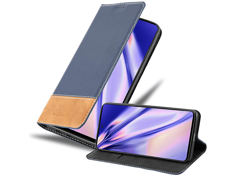 CADORABO Kunstleder Hülle, Bookcover, Samsung, Galaxy A51 4G / M40s, DUNKEL BLAU BRAUN