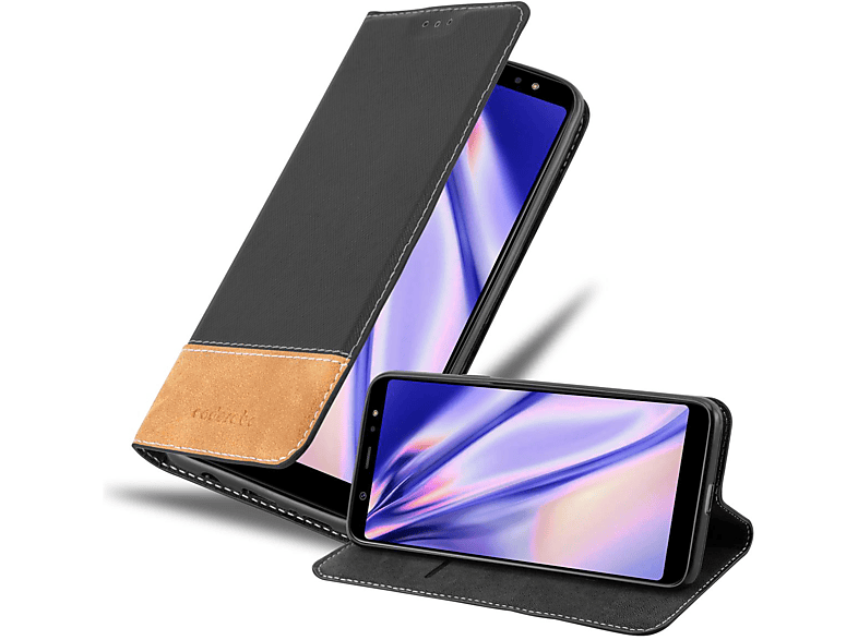 CADORABO Kunstleder SCHWARZ PLUS Hülle, A6 Galaxy Samsung, 2018, BRAUN Bookcover