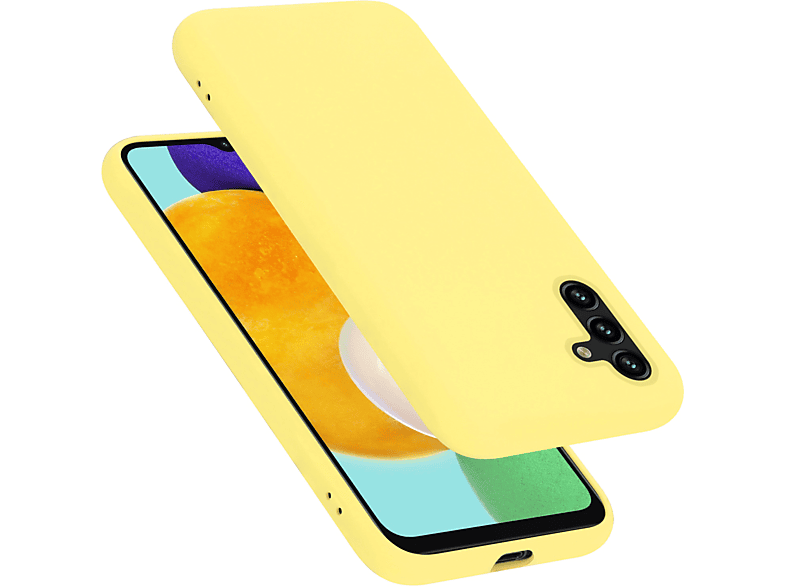 Galaxy 5G, Backcover, Case GELB Silicone Hülle im Style, A13 CADORABO Samsung, LIQUID Liquid