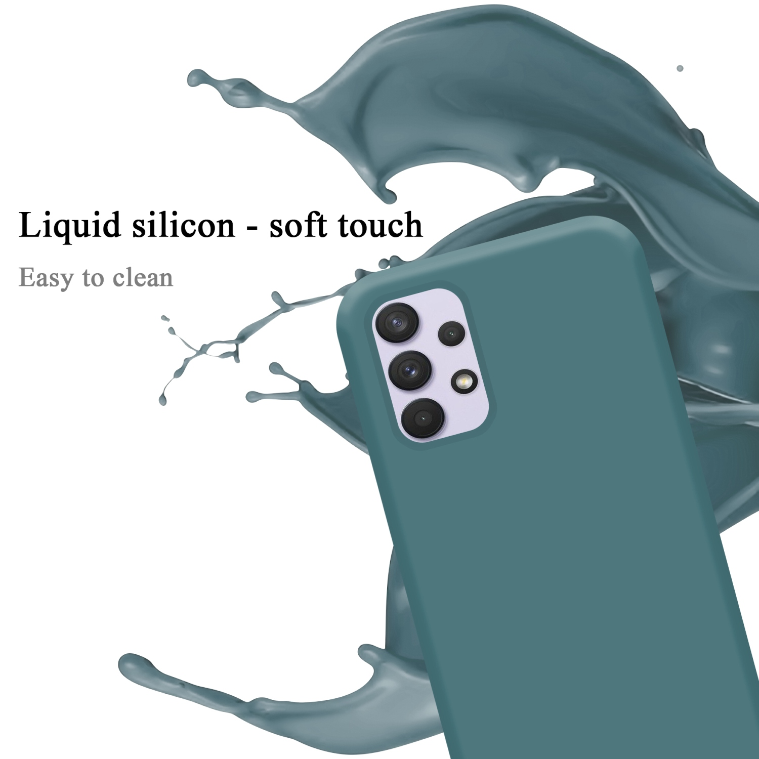 CADORABO Hülle im Liquid Silicone Galaxy A33 Samsung, Backcover, 5G, LIQUID Style, Case GRÜN