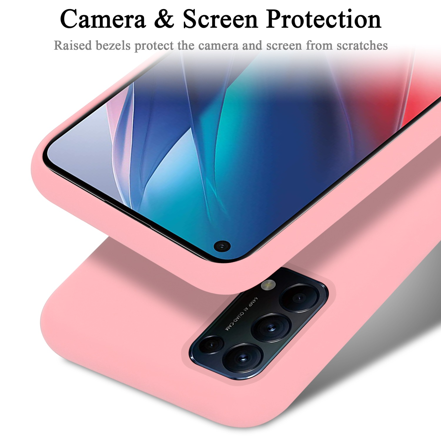 CADORABO Hülle Backcover, FIND im Oppo, Style, Case X3 LIQUID Silicone LITE, PINK Liquid