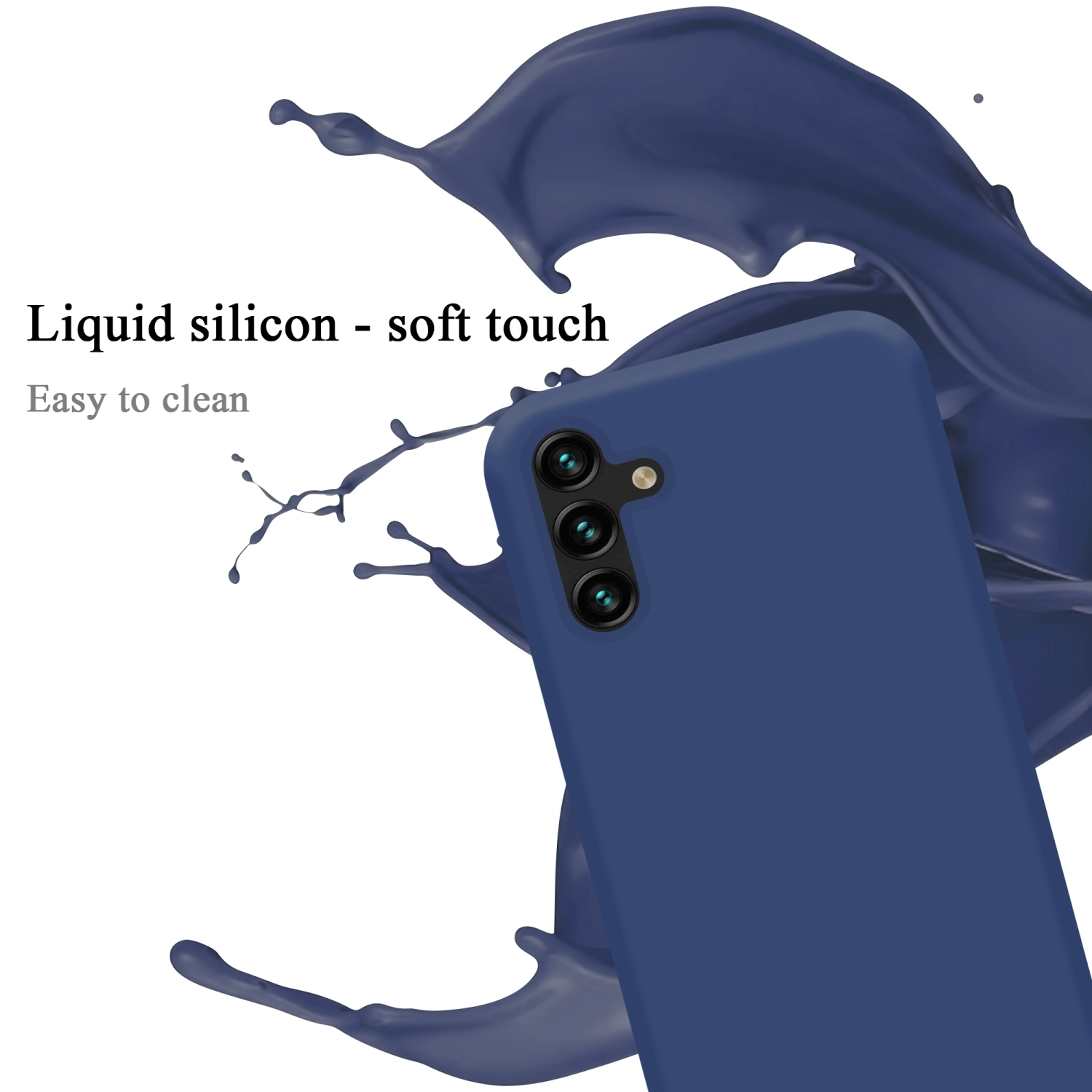 CADORABO Hülle im Liquid Silicone Samsung, Backcover, Style, 5G, A13 Case Galaxy BLAU LIQUID