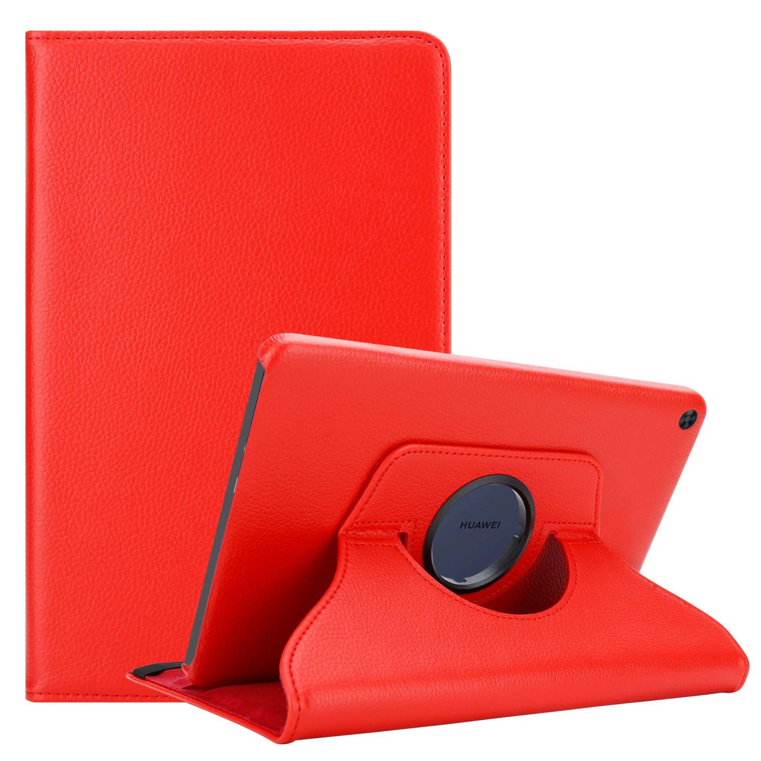 Tablethülle Kunstleder, Style für Book Tablet Huawei Bookcover ROT CADORABO MOHN Hülle im