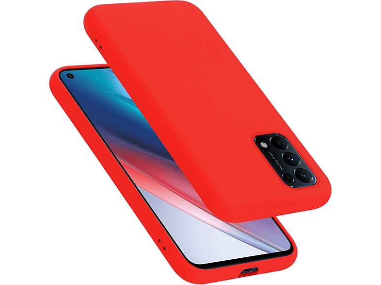 CADORABO Hülle im Liquid Silicone Case Style, Backcover, Oppo, FIND X3 LITE, LIQUID ROT | Backcover