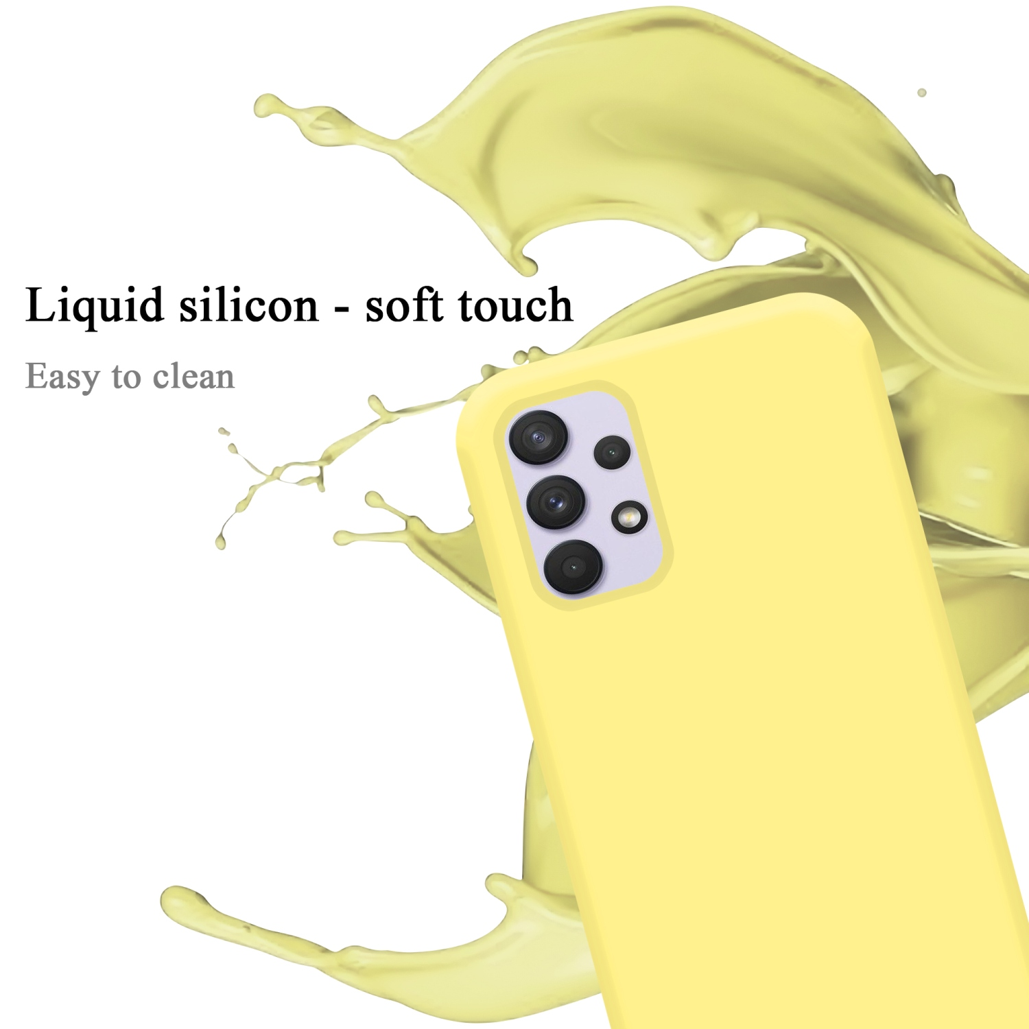 CADORABO Hülle im Liquid Samsung, Galaxy Silicone Backcover, GELB Style, LIQUID A33 Case 5G