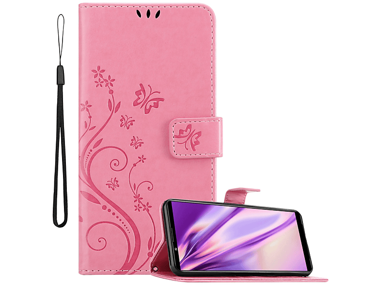 CADORABO Hülle Blumen Muster Flower TÜRKIS Xperia FLORAL Sony, Case, Bookcover, PRO-I