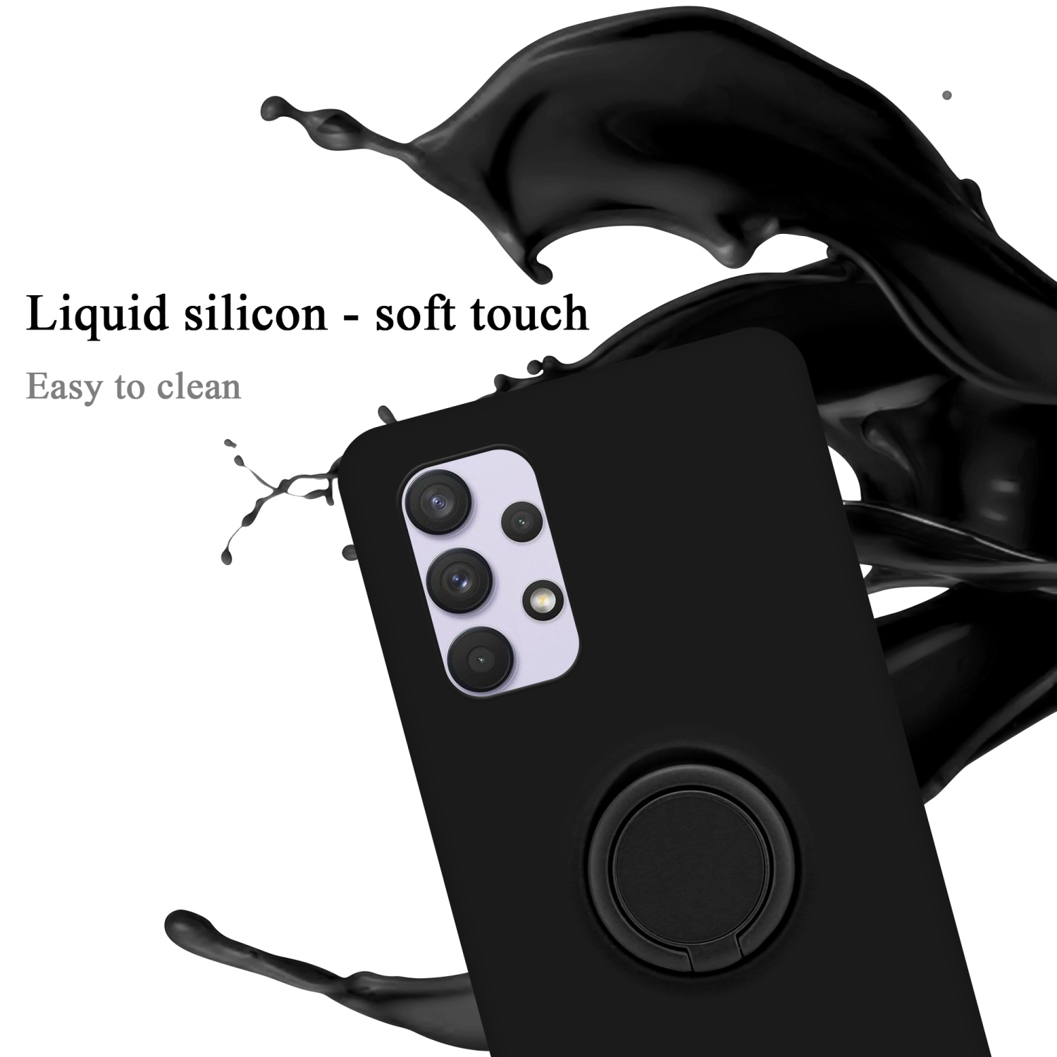 LIQUID CADORABO Case Liquid Ring 5G, Silicone Samsung, im Galaxy Style, A33 Backcover, SCHWARZ Hülle