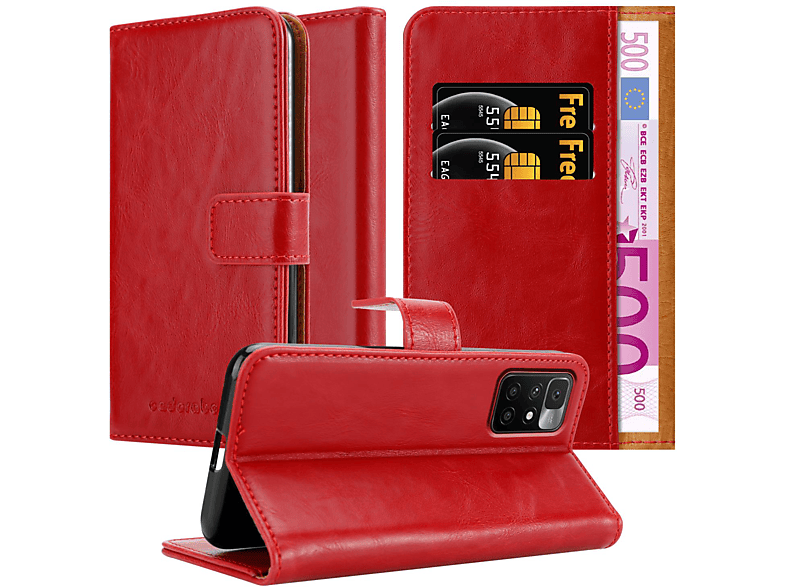 CADORABO RedMi Hülle Style, Bookcover, Luxury ROT Book WEIN Xiaomi, 10,