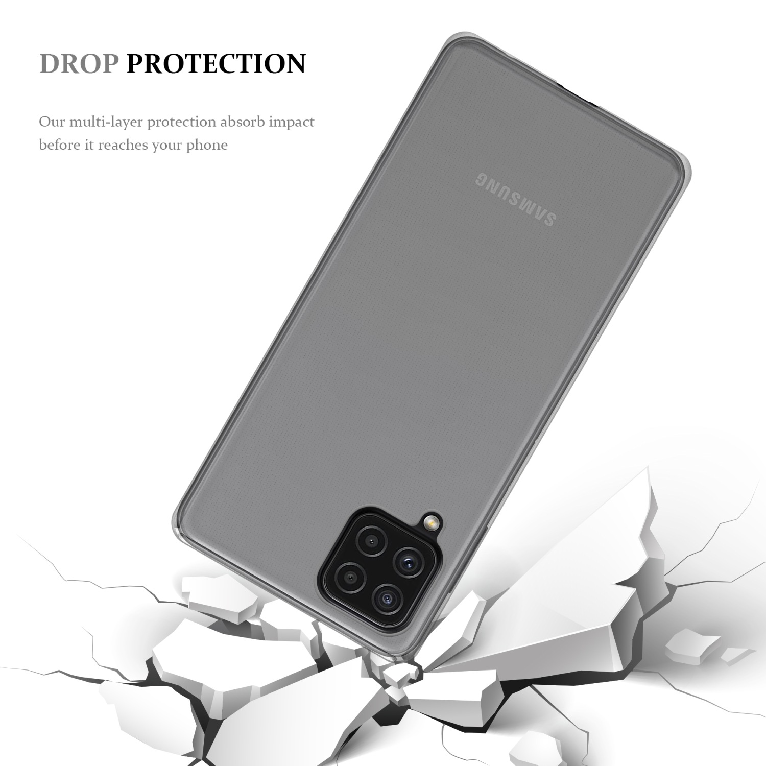 CADORABO TPU Ultra Slim AIR 4G Backcover, VOLL Galaxy / 4G, Schutzhülle, M22 / TRANSPARENT Samsung, A22 M32