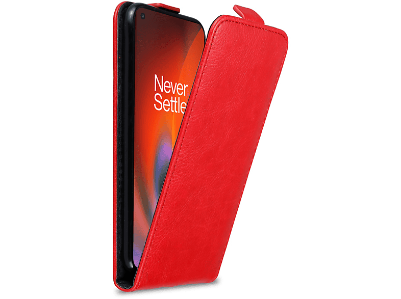 CADORABO Hülle im Flip Style, Flip Cover, OnePlus, Nord 2 5G, APFEL ROT