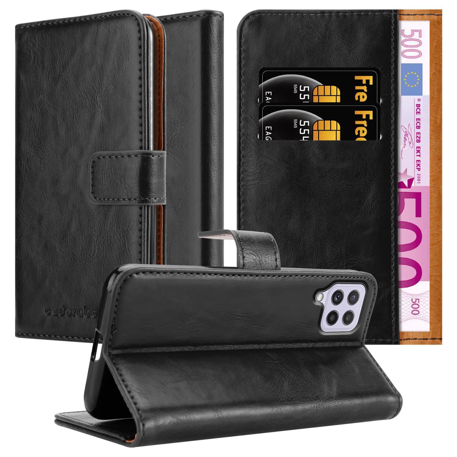 CADORABO Hülle Luxury Bookcover, SCHWARZ A22 GRAPHIT M22 / Style, Samsung, M32 Book 4G, Galaxy 4G 