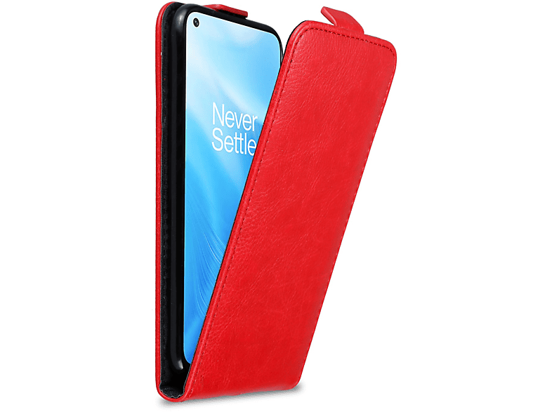 CADORABO Hülle im Flip Style, Flip Cover, OnePlus, Nord N200 5G, APFEL ROT