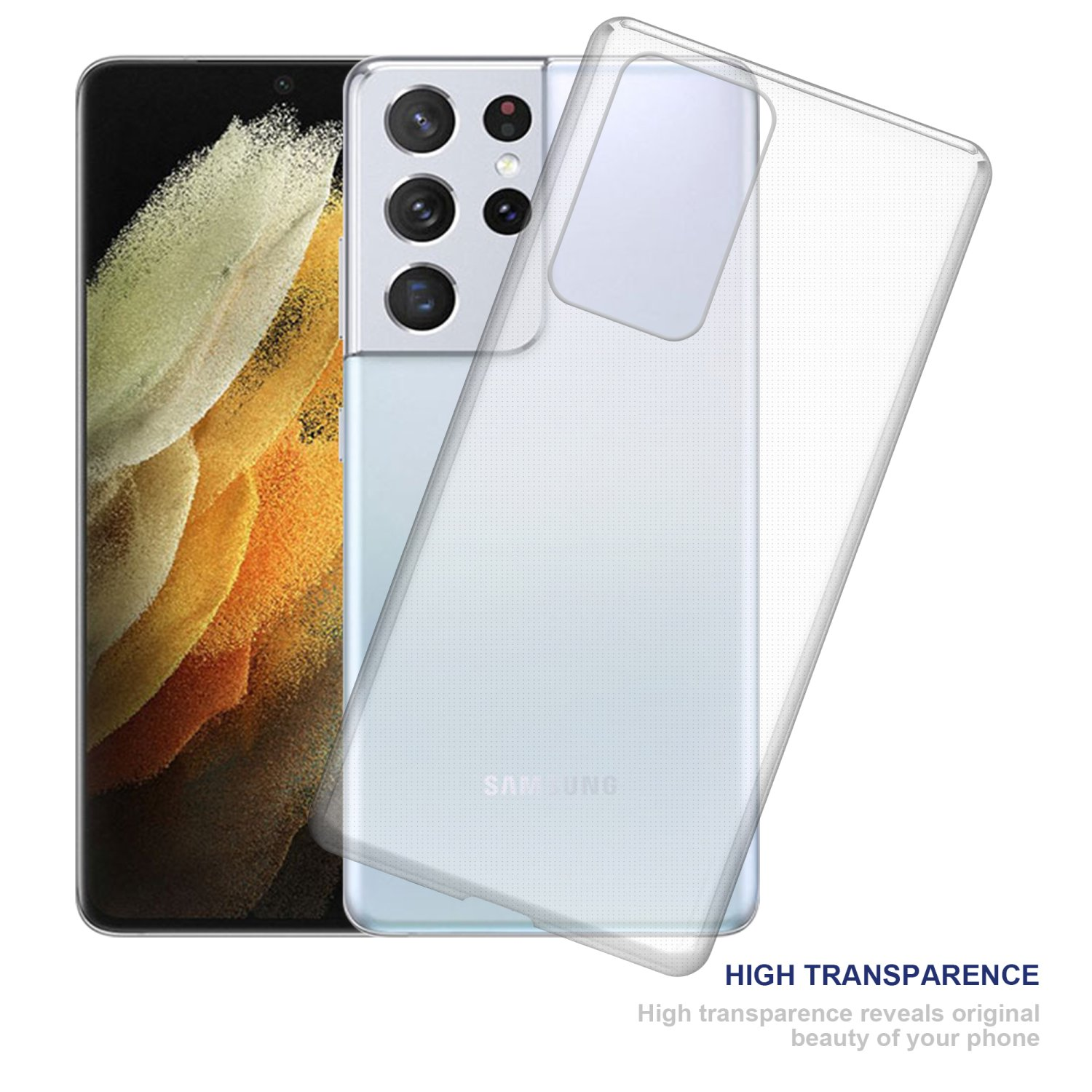 Custodia trasparente per telefono su un telefono, con alta trasparenza e le caratteristiche del telefono.
