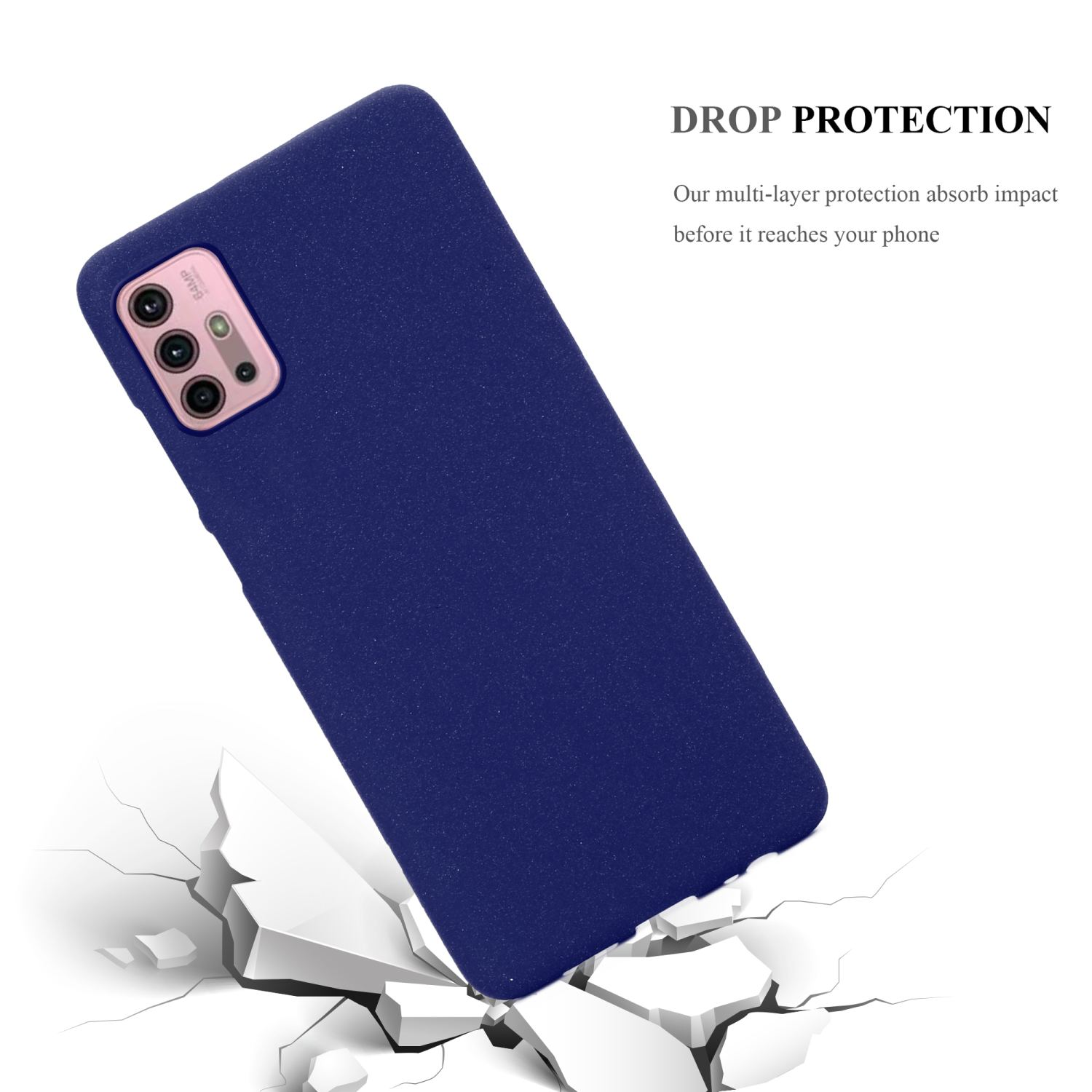 CADORABO TPU / G10 MOTO G30, Backcover, Schutzhülle, DUNKEL FROST BLAU Frosted Motorola