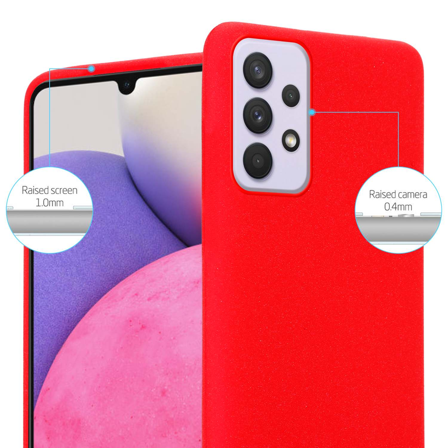 CADORABO TPU Frosted Schutzhülle, Samsung, Galaxy A33 Backcover, FROST ROT 5G