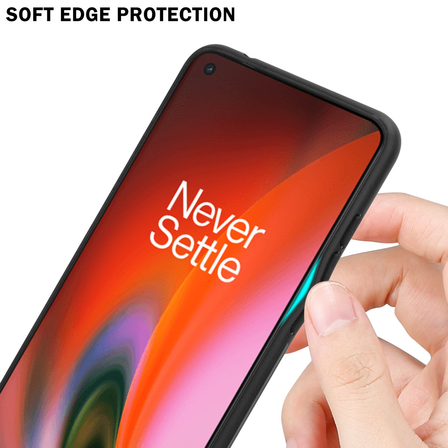 Backcover, ROT Farben Hülle Nord 2 SCHWARZ Silikon 2 CADORABO OnePlus, - 5G, TPU aus Glas,