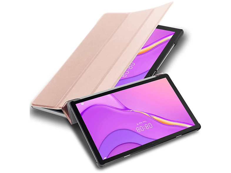 Huawei ROSÉ Book GOLD Style PASTELL Kunstleder, CADORABO Hülle Tablet für Tablethülle im Bookcover