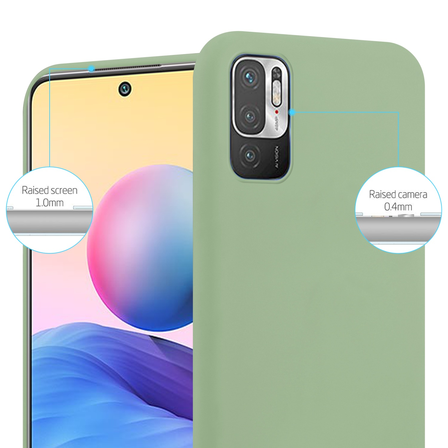 CADORABO Hülle im PASTELL PRO Backcover, Style, M3 10 GRÜN / RedMi NOTE Xiaomi, 5G TPU 5G, CANDY Candy POCO