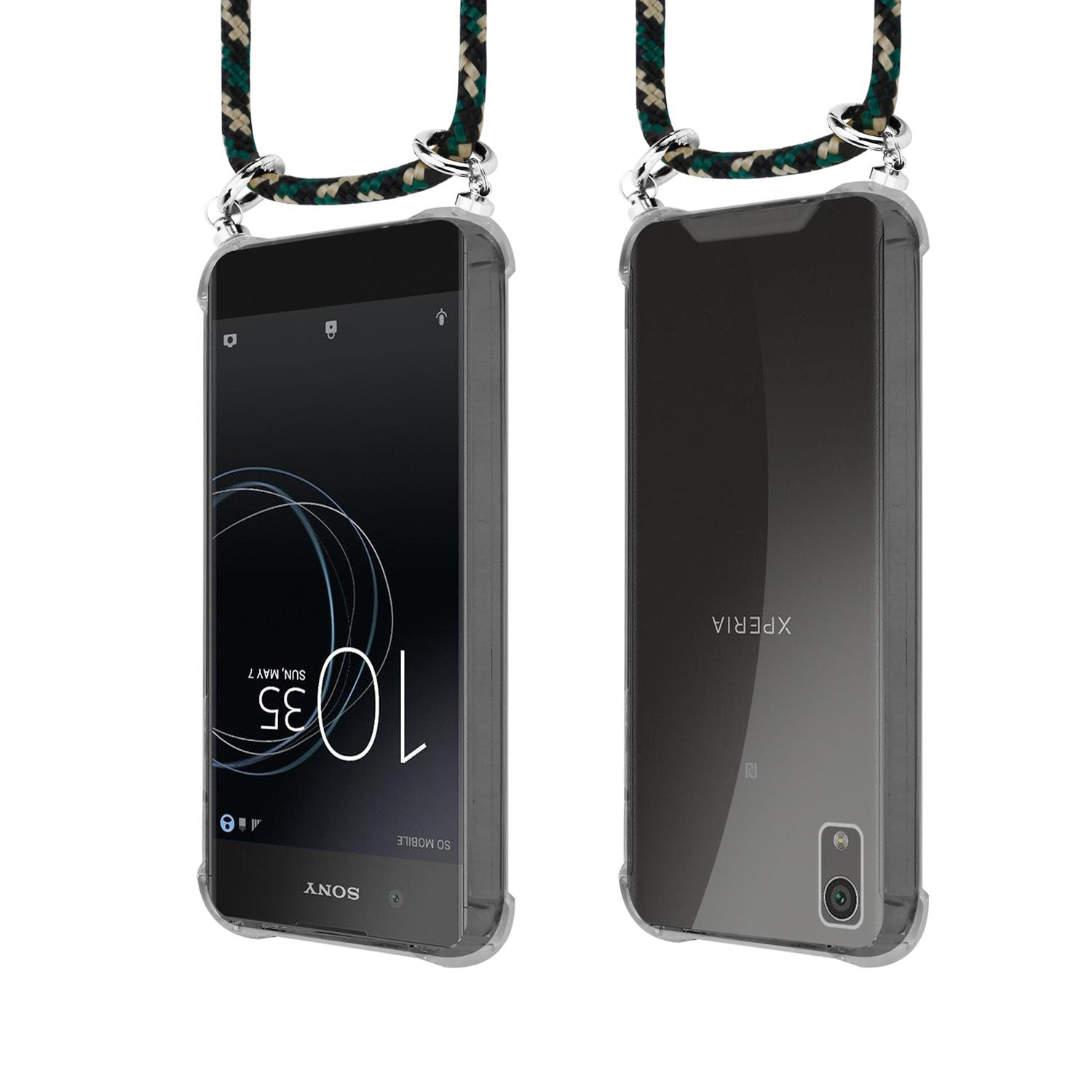 CADORABO TPU Handy Kette SILBER, Backcover, Sony, Xperia XA1 PLUS, CAMOUFLAGE