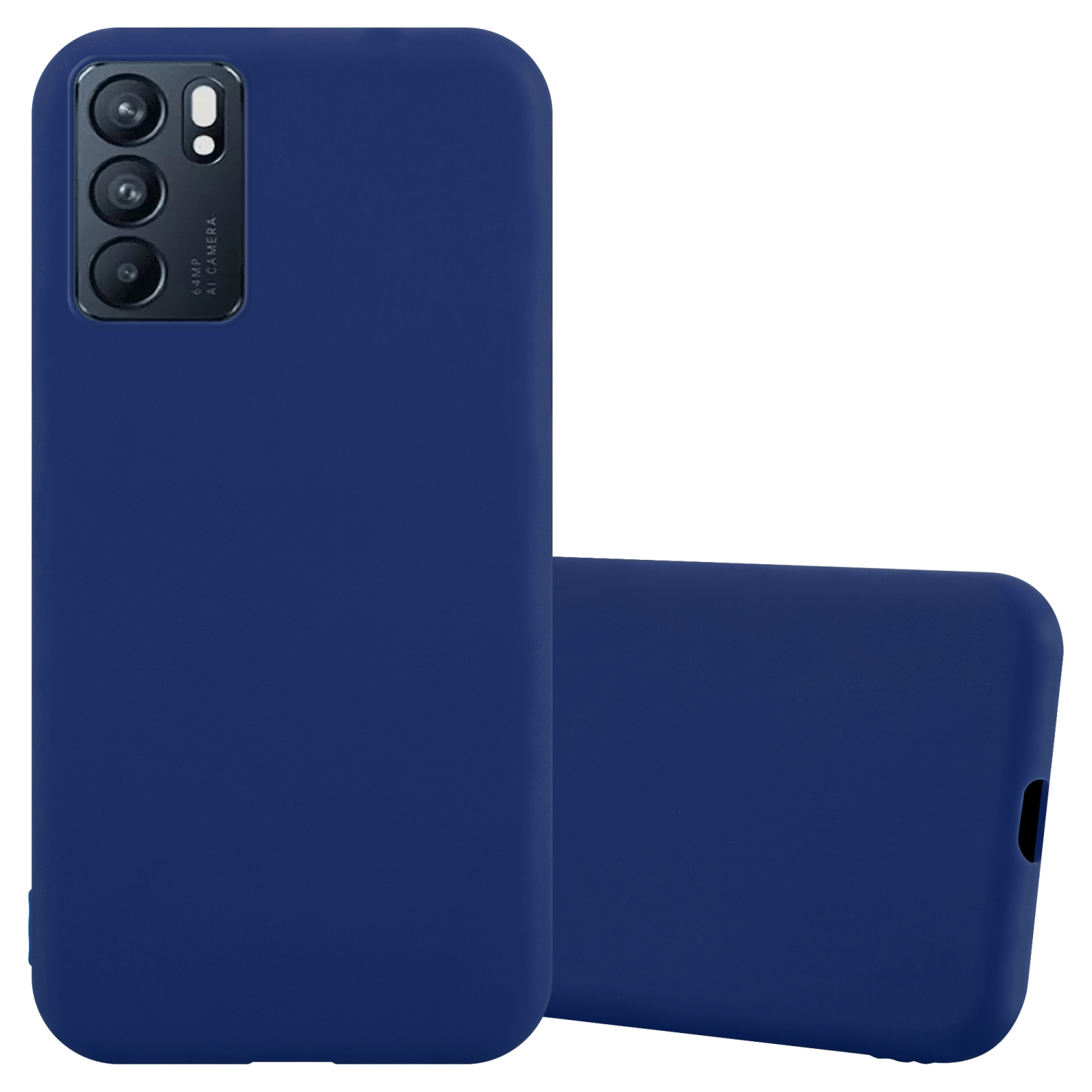 CADORABO Hülle im TPU Oppo, BLAU Reno6 CANDY 5G, Candy DUNKEL Style, Backcover