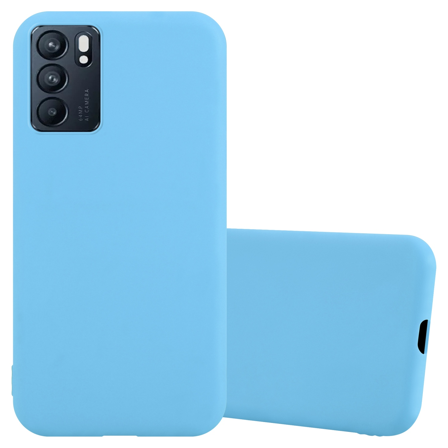 Hülle Candy Reno6 Backcover, CANDY Oppo, 5G, im BLAU Style, CADORABO TPU