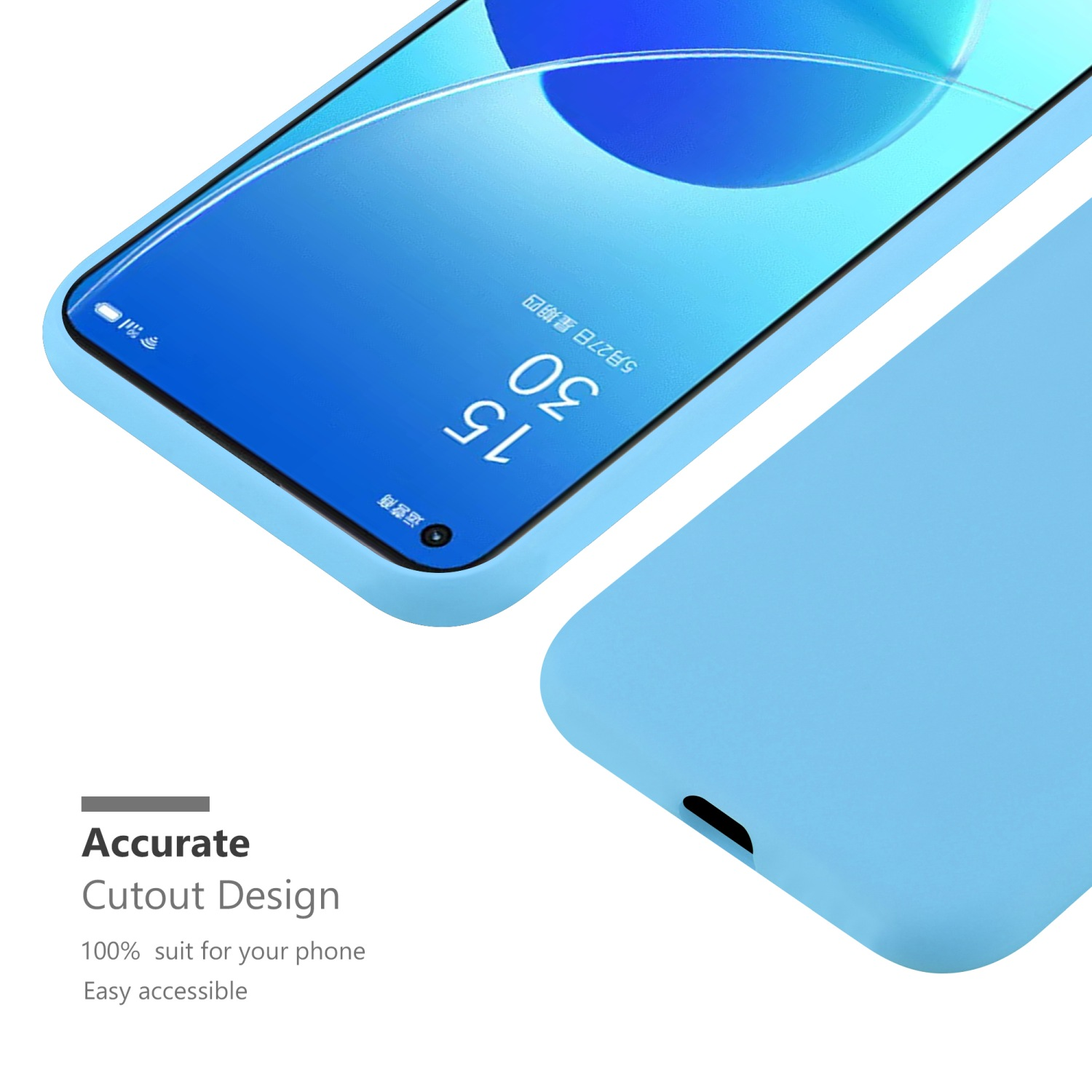 5G, CADORABO CANDY BLAU im Oppo, Hülle Backcover, TPU Candy Reno6 Style,