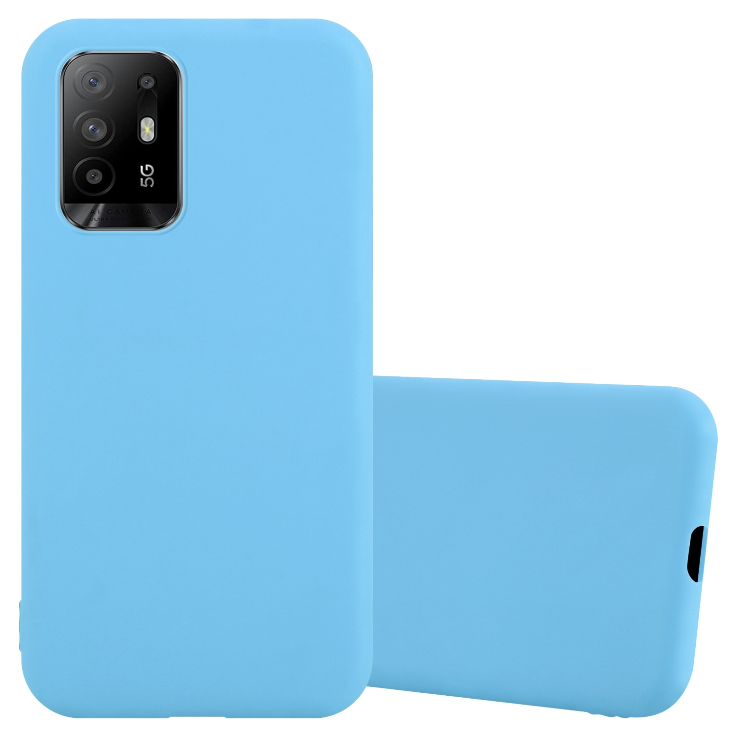 CADORABO Hülle im TPU Candy Backcover, A94 CANDY BLAU 5G, Style, Oppo