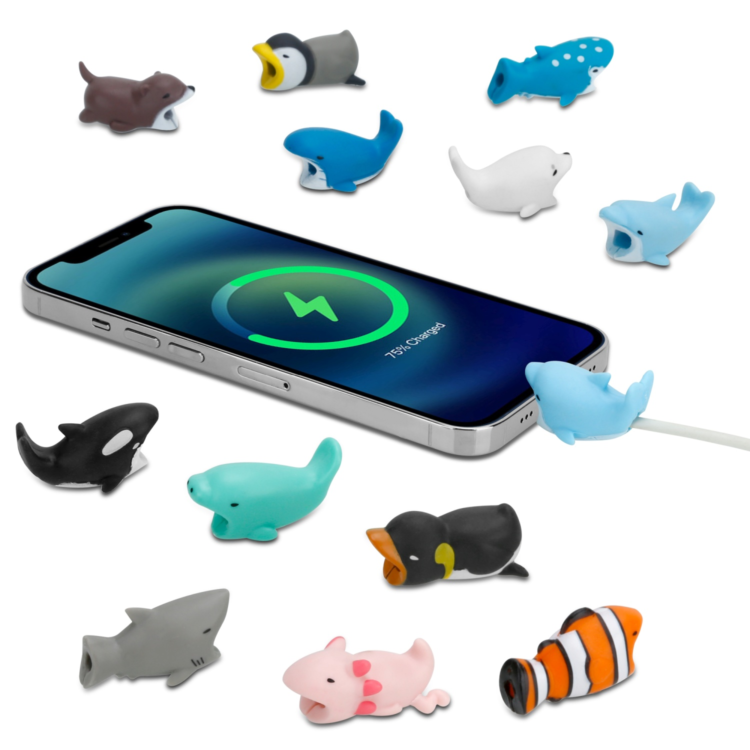 CADORABO gängigen Smartphones Kabel Bruch für alle Schutz für Kabelschutz Tablets, und Blau Kabel
