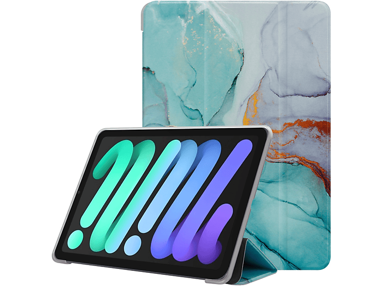 CADORABO Tablet Hülle Kunstleder, Apple Marmor für Grüner Schutzhülle Bookcover Dünne Tablethülle Ultra