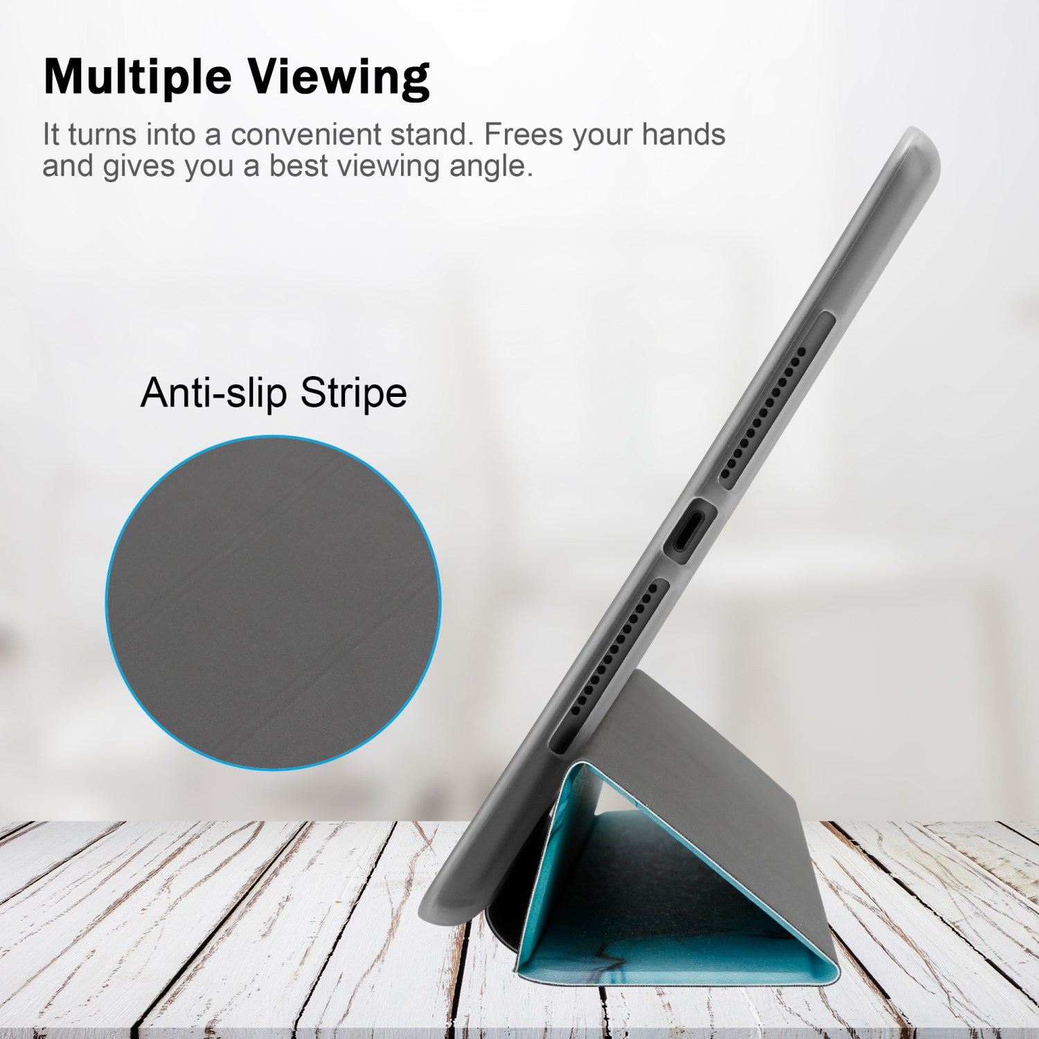 CADORABO Tablet Schutzhülle aus flexiblem Handyhülle TPU Silikon Marmor Standfunktion Kunstleder, Sleeve Grüner mit Apple für